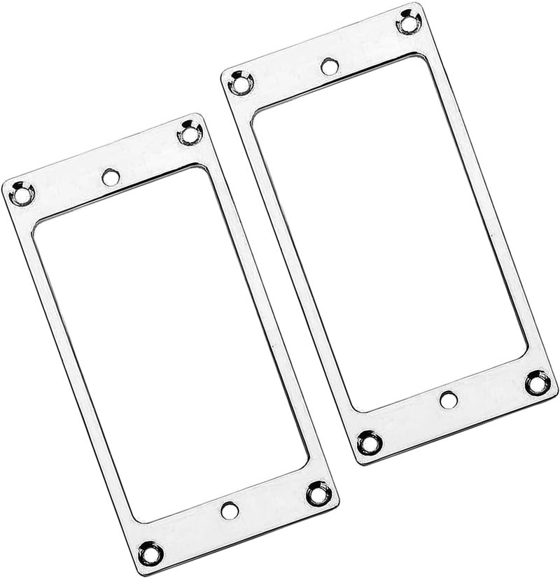 Cheerock 2 Pcs Metal Flat Humbucker Pickup Ring Silver, Pickup Covers Frame Mounting Ring for Electric Guitar Bass Replacement Parts - Image 3